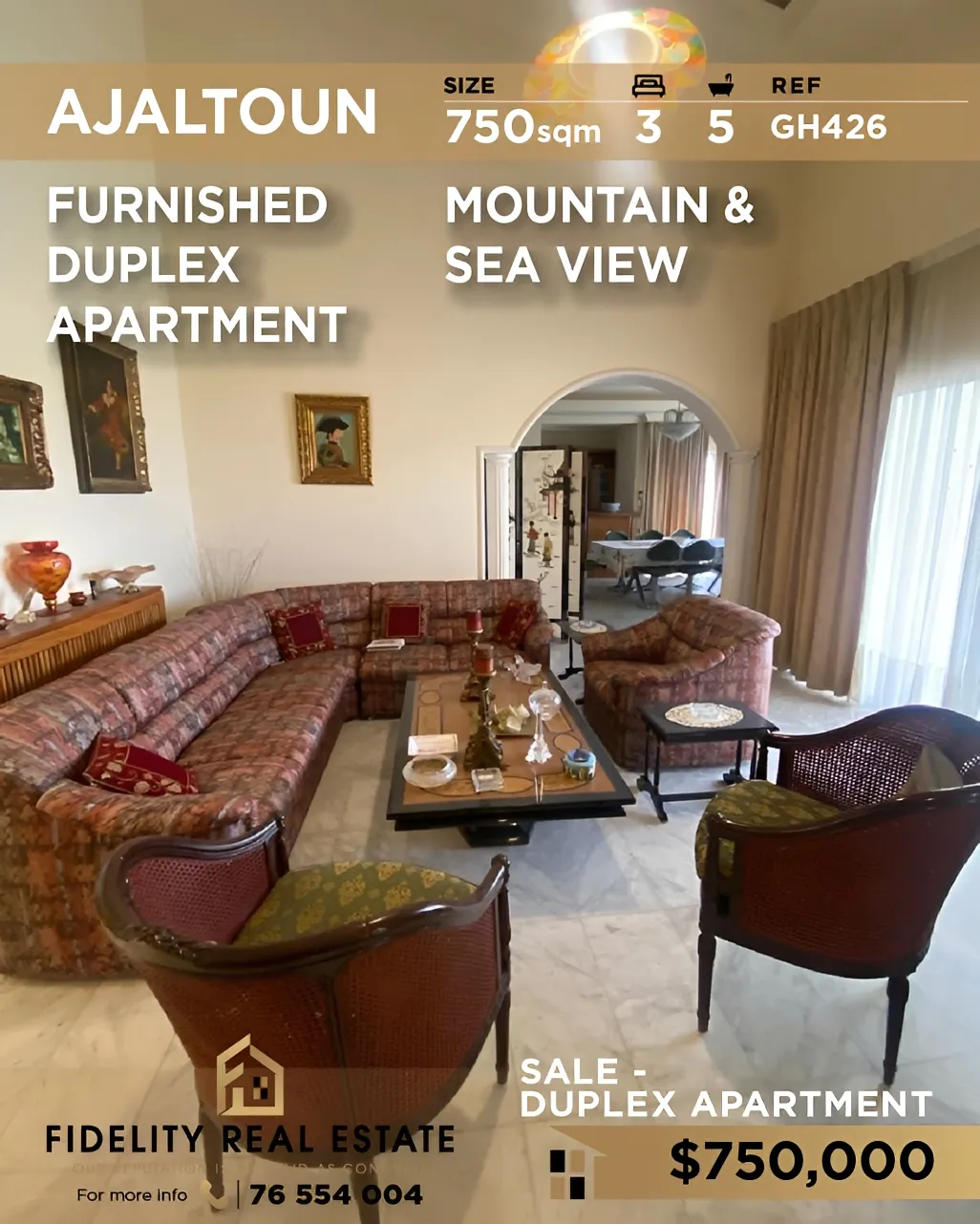 Duplex for sale in Ajaltoun, Lebanon - 3 bed, 5 bath