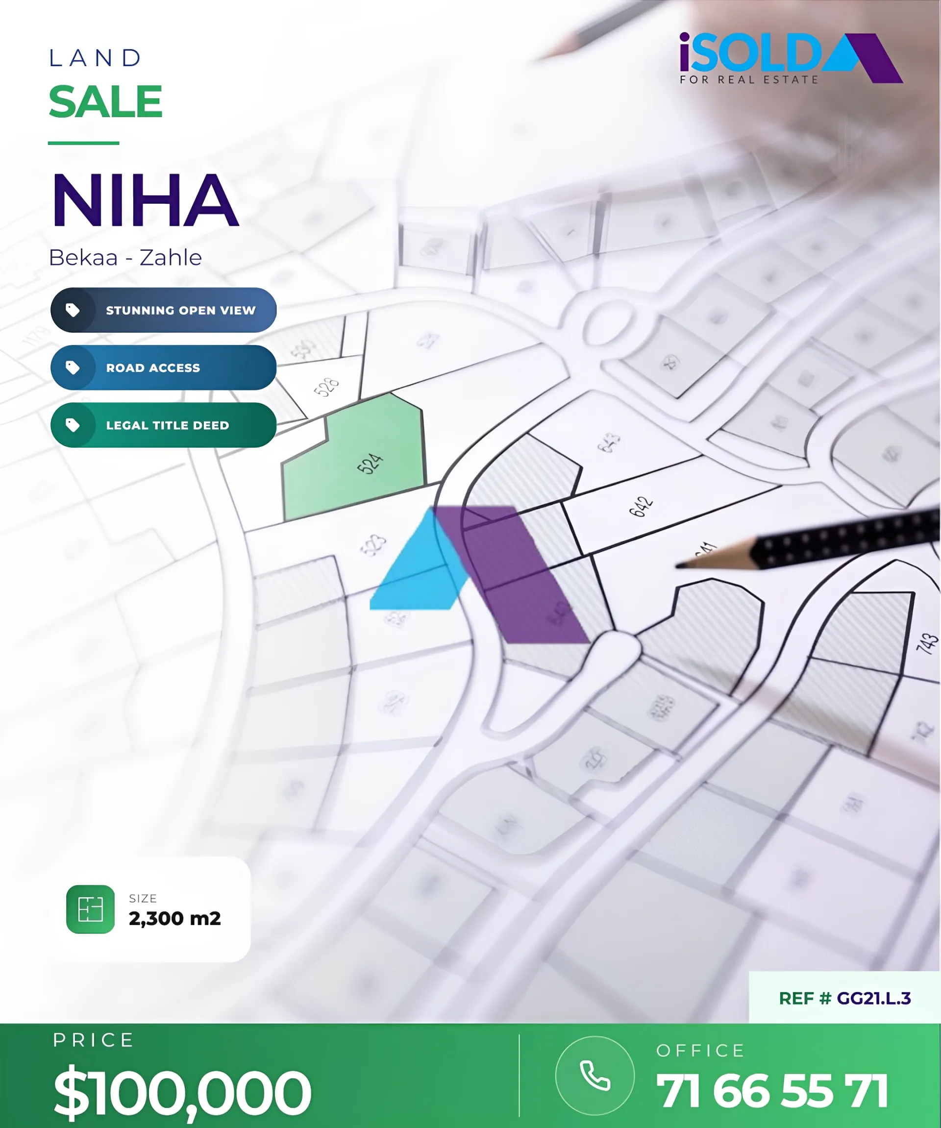 Land for sale in Niha, Lebanon