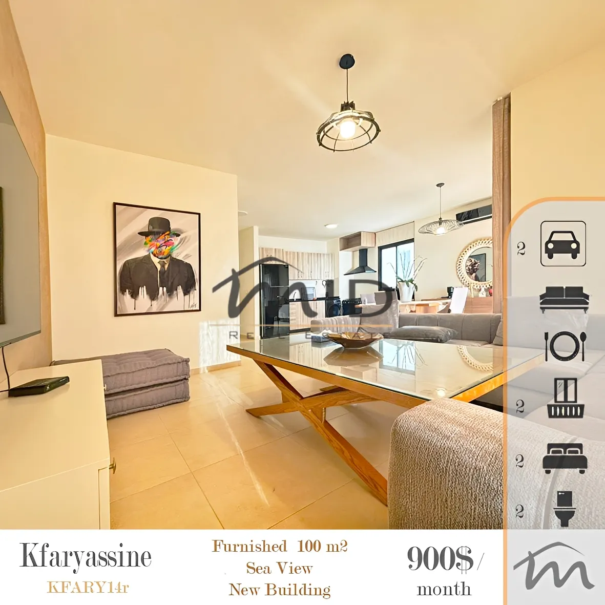 Apartment for rent in Kfaryassine, lebanon - 2 bed, 2.0 bath