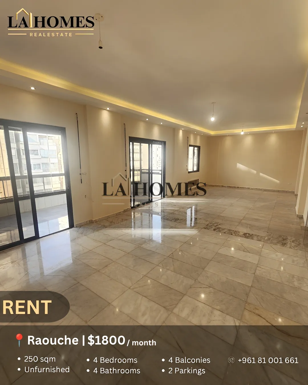 Apartment for rent in Raouche