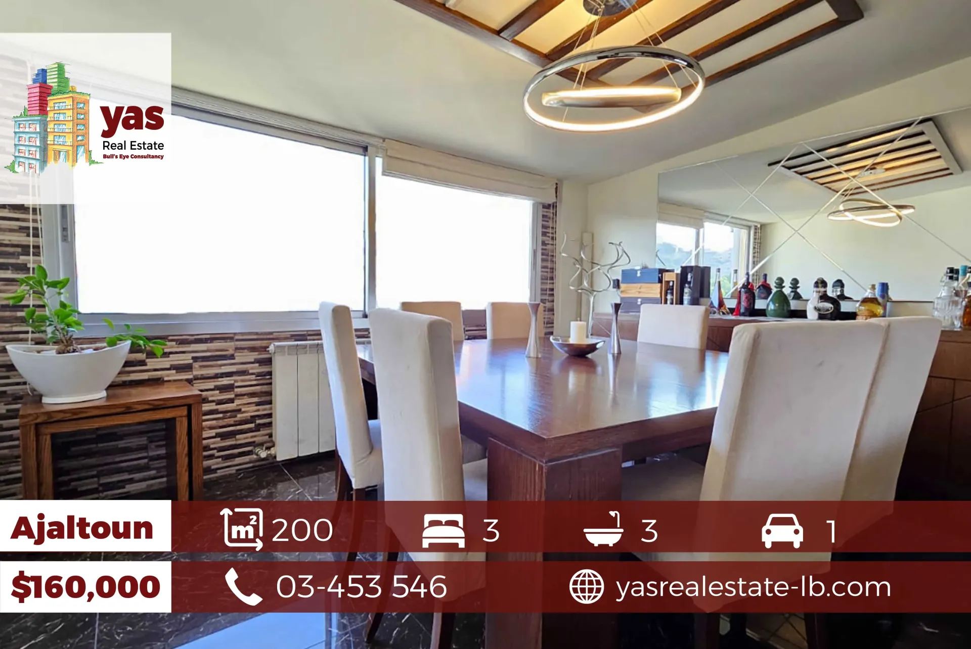 Apartment for Sale in Ajaltoun - 3 bed, 3 bath
