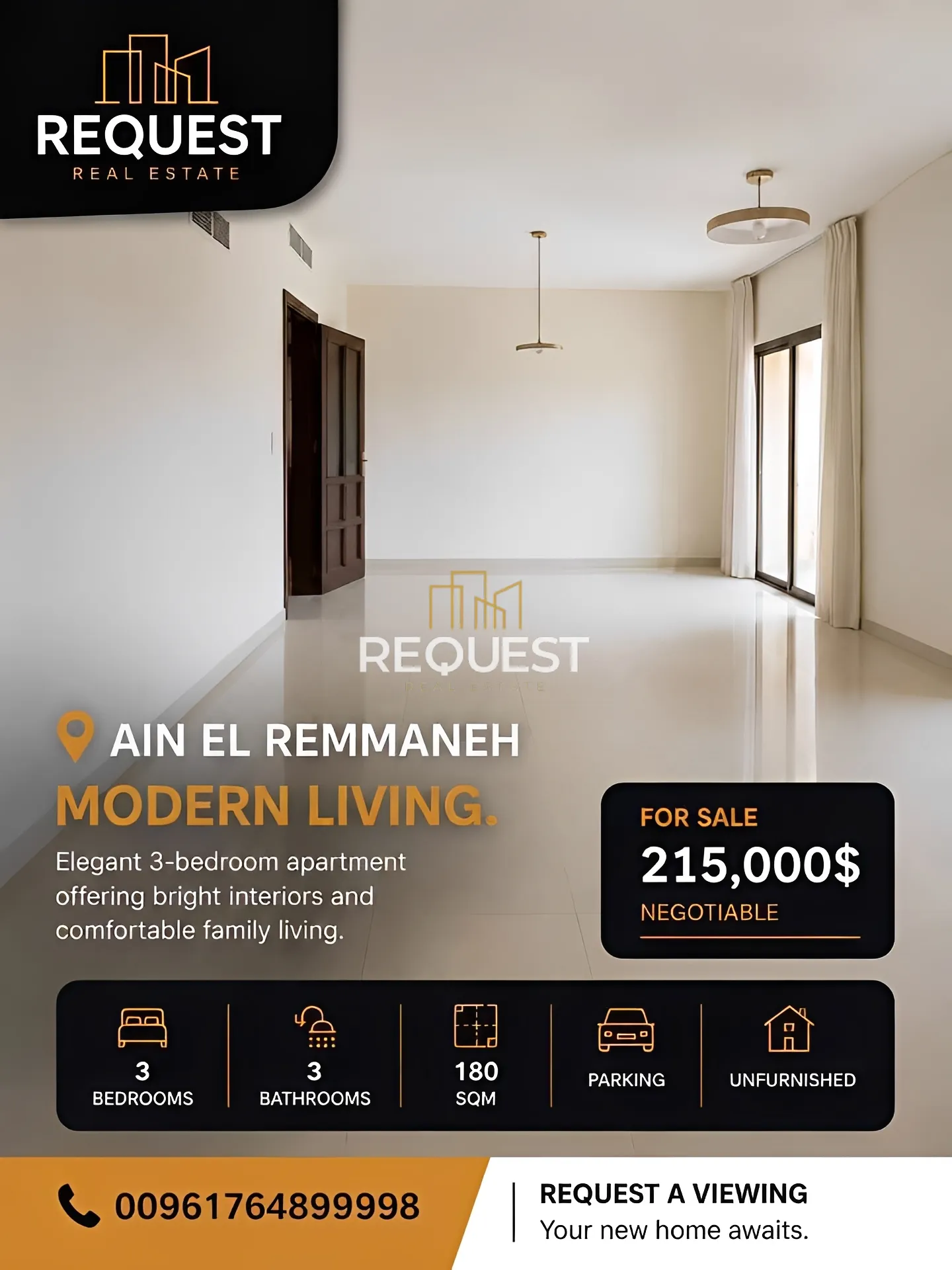 Apartment for sale in Ain el remmaneh, lebanon
