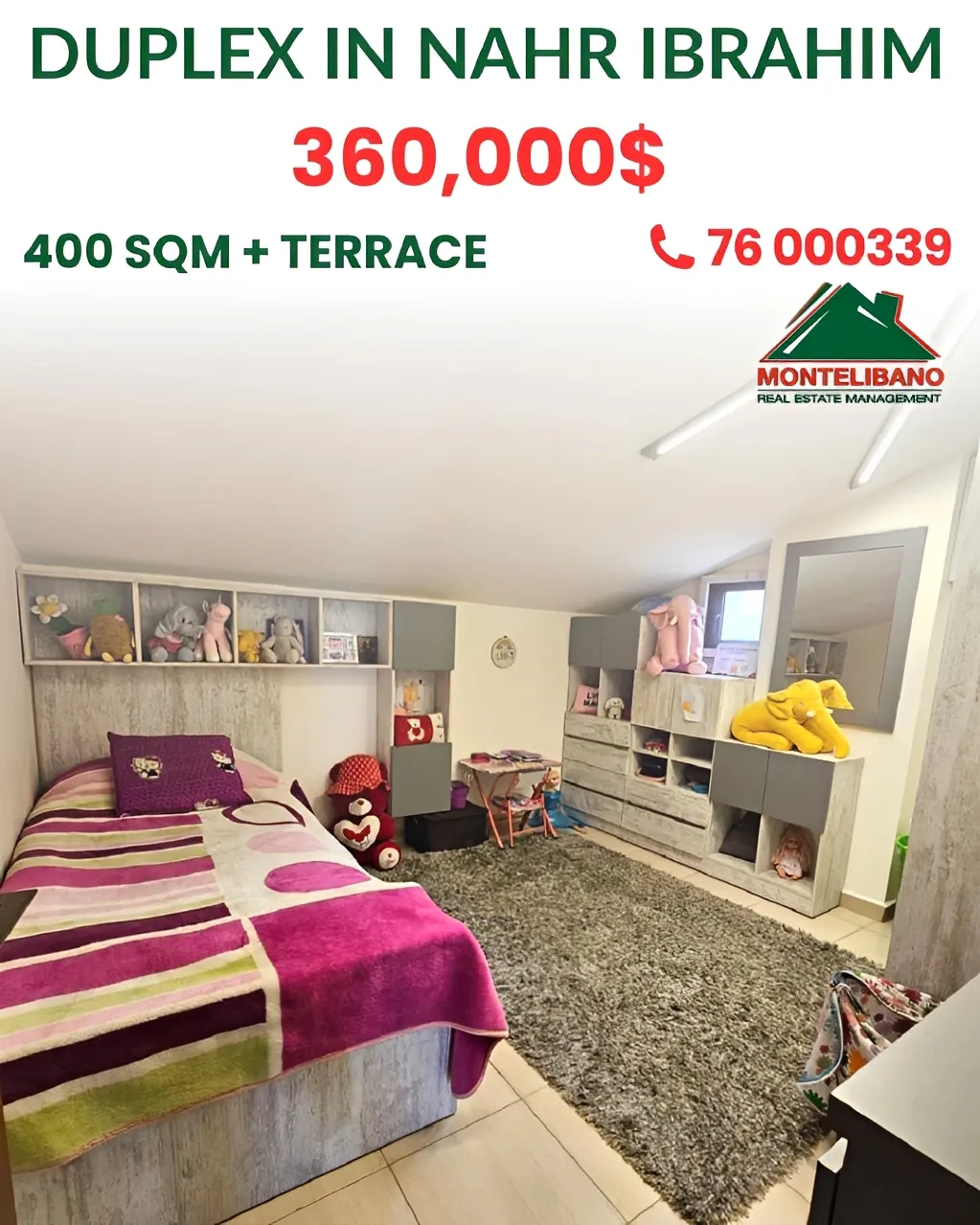 Duplex for sale in Nahr Ibrahim, Lebanon
