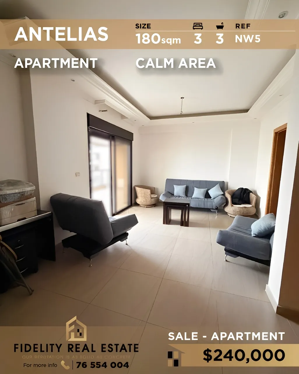 Apartment for sale in Antelias, Lebanon