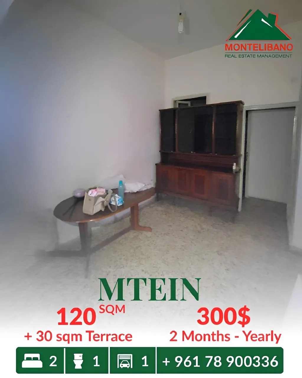 Apartment for rent in Mtein