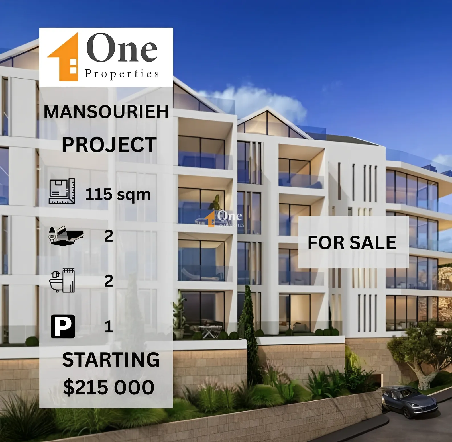 Apartment for sale in Mansourieh, Lebanon - 2 bed, 2 bath