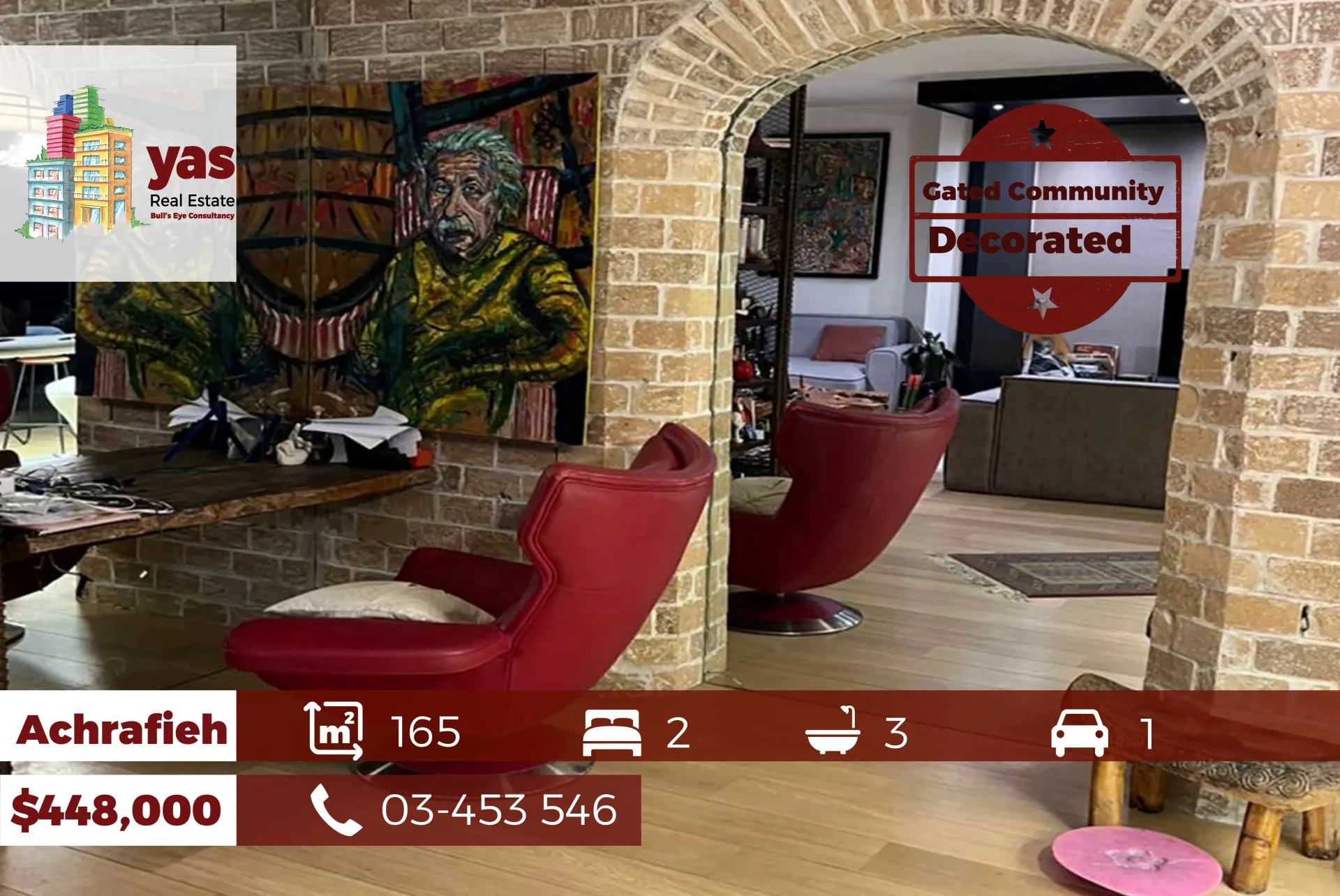 Apartment for Sale in Achrafieh - 2 bed, 3 bath