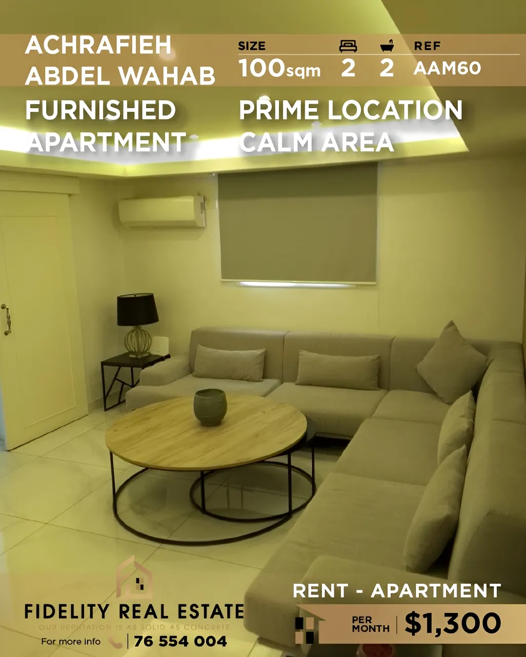 Apartment for rent in Achrafieh, Beirut, Lebanon - 2 bed, 2 bath
