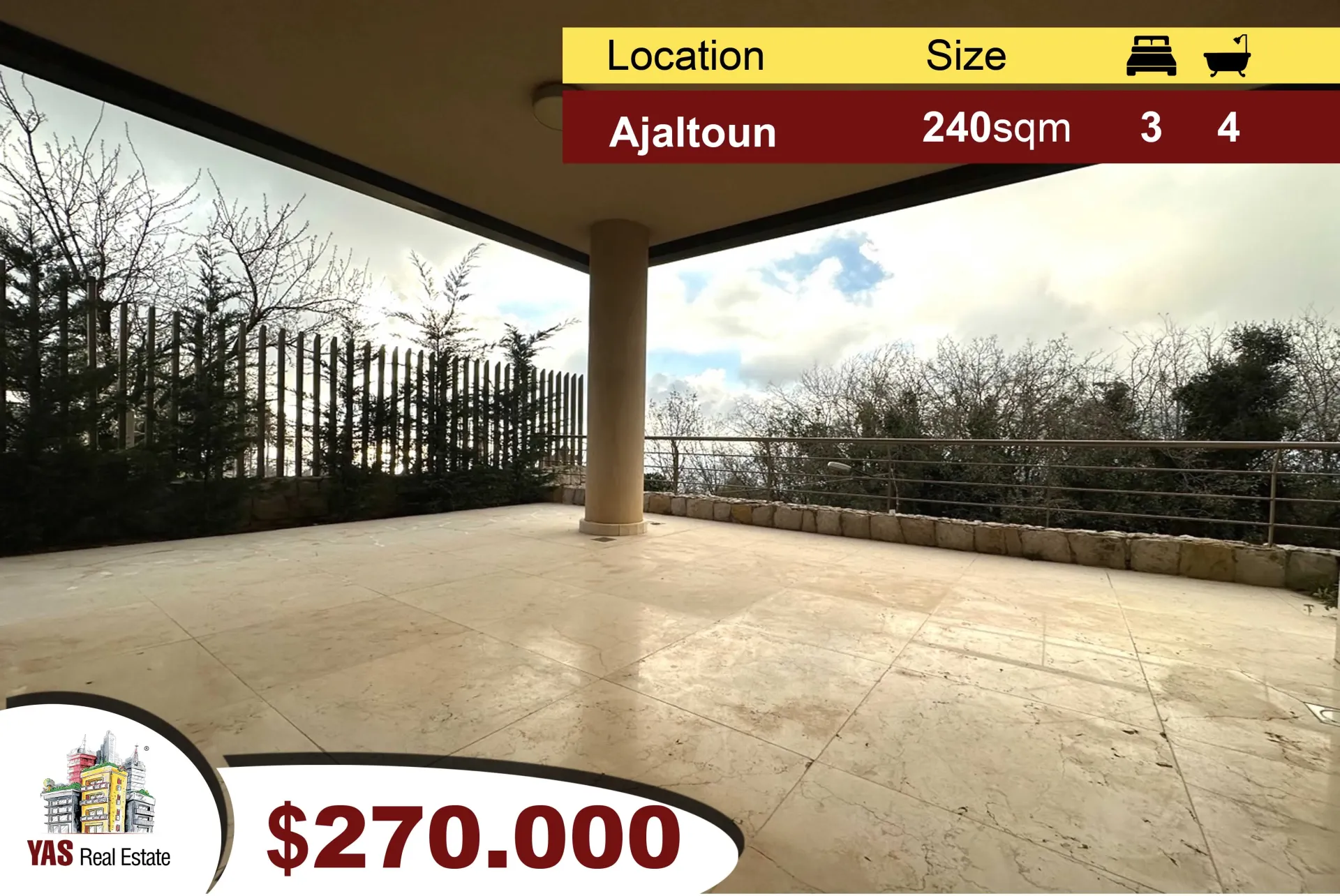 Apartment for Sale in Ajaltoun