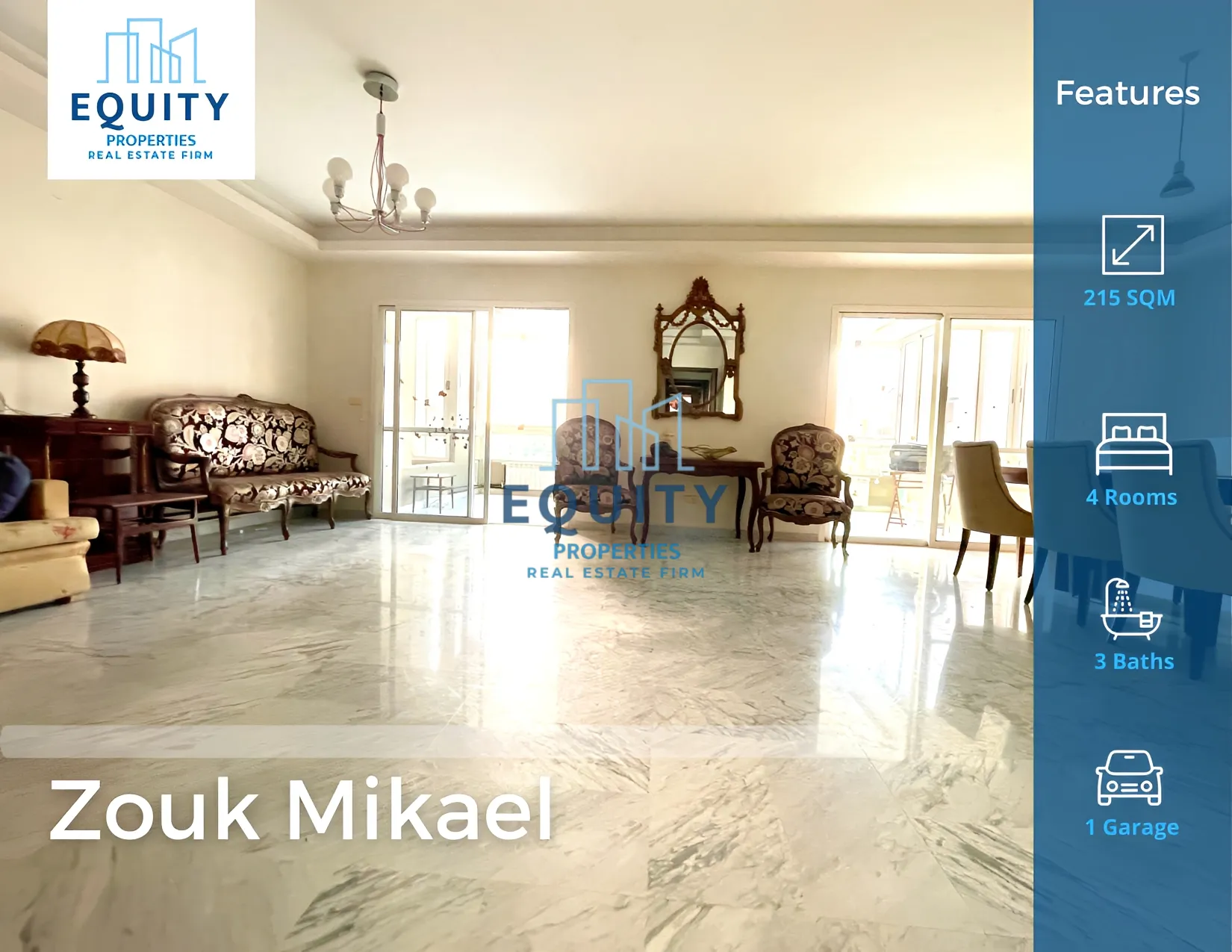 Apartment for Sale in Zouk Mkayel - 4 bed, 3 bath