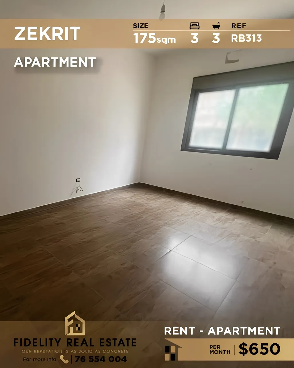 Apartment for rent in Zikrit, Lebanon