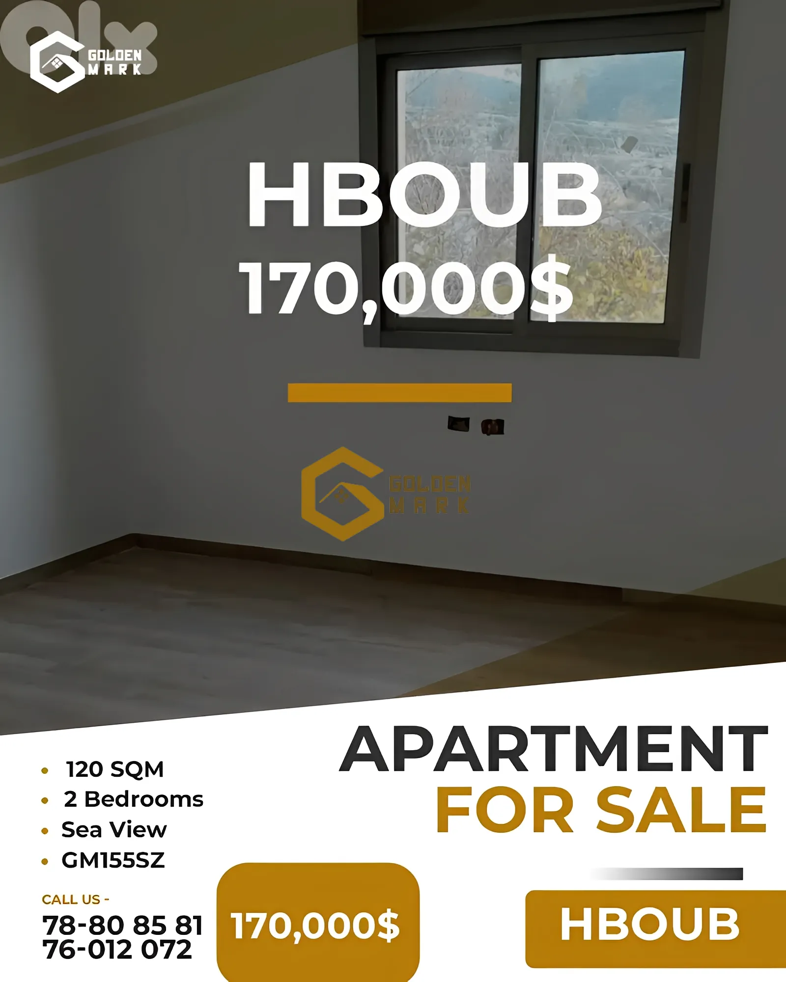 Apartment for Sale in Hboub - 2 bed, 2 bath