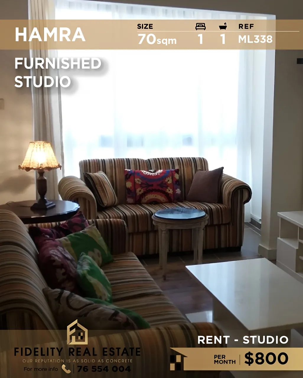 Studio for rent in Hamra, Beirut, Lebanon