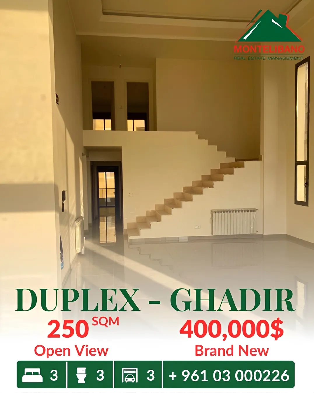 Duplex for sale in Ghadir, Lebanon - 3 bed, 3 bath