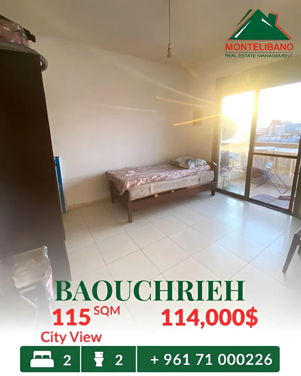 Apartment for sale in Baouchriyeh