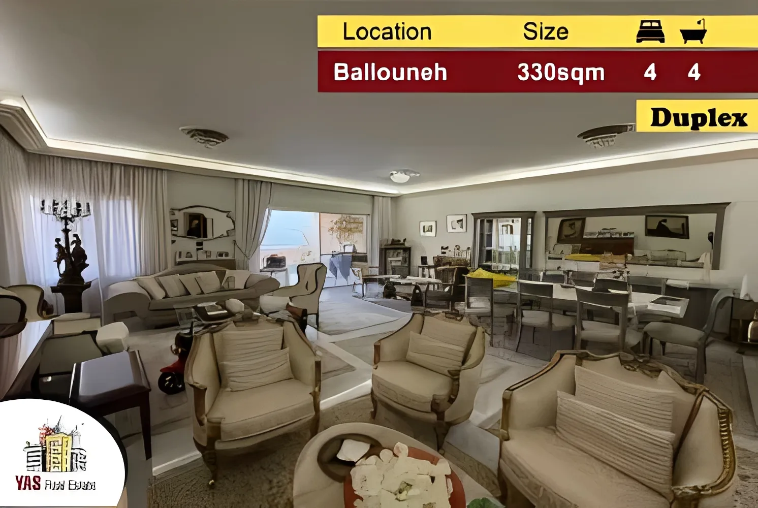 Apartment for Sale in Ballouneh - 4 bed, 4 bath