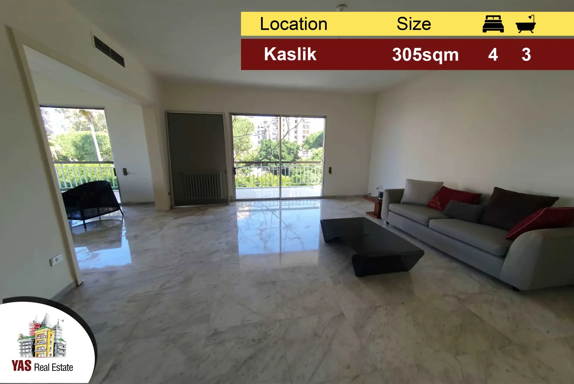 Apartment for Sale in Kaslik - 4 bed, 3 bath