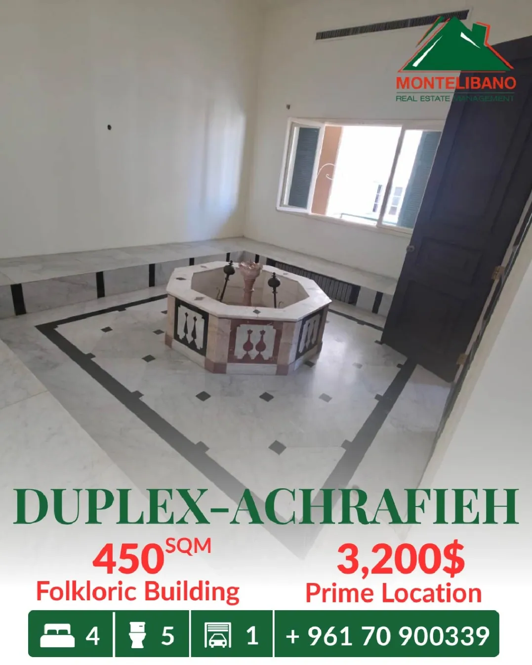 Duplex for rent in Achrafieh, Beirut, Lebanon