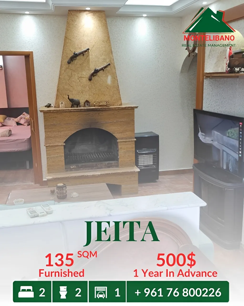 Apartment for rent in Jeita, Lebanon