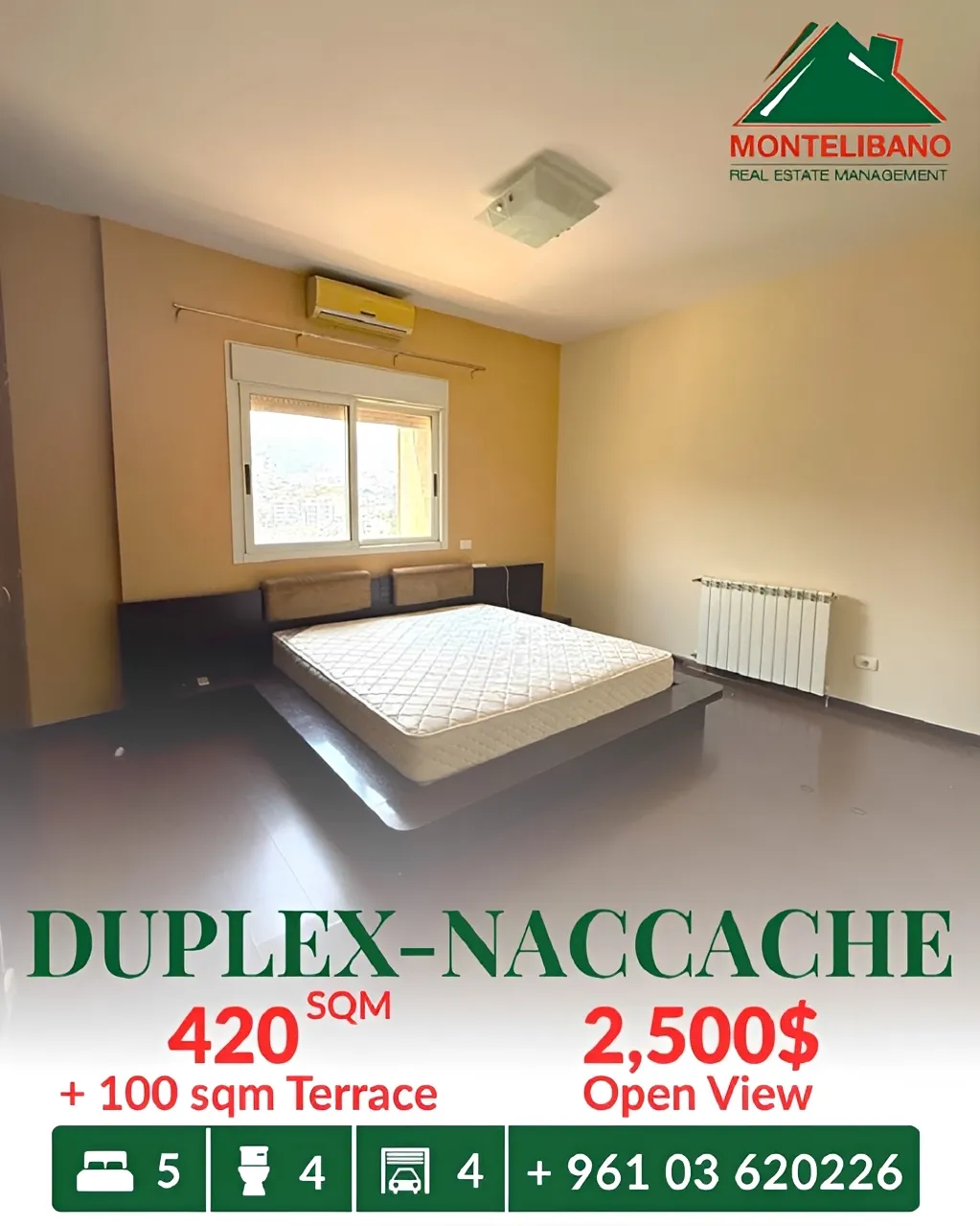 Duplex for rent in Naqqache, Lebanon