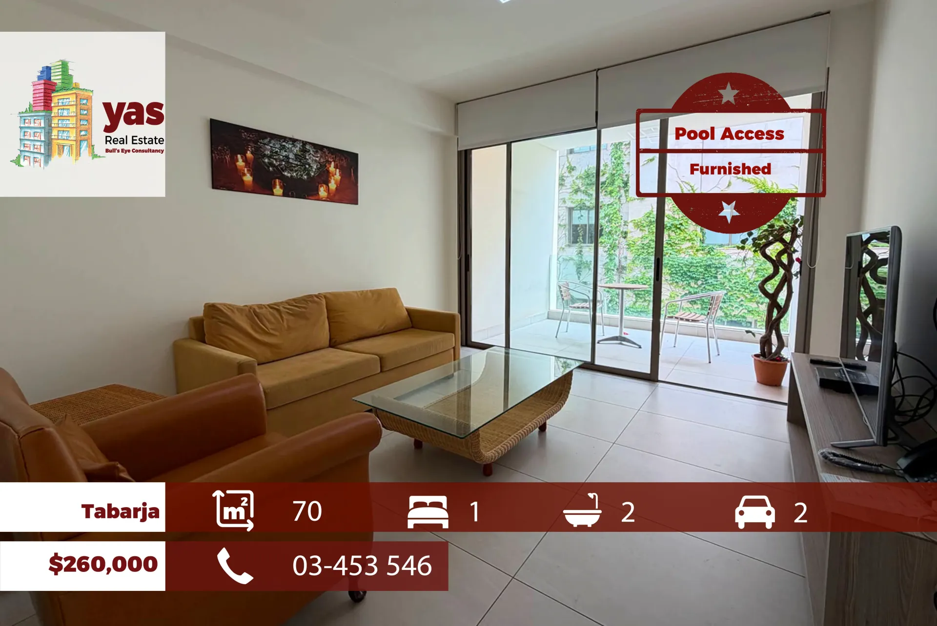 Chalet for Sale in Tabarja - 1 bed, 2 bath