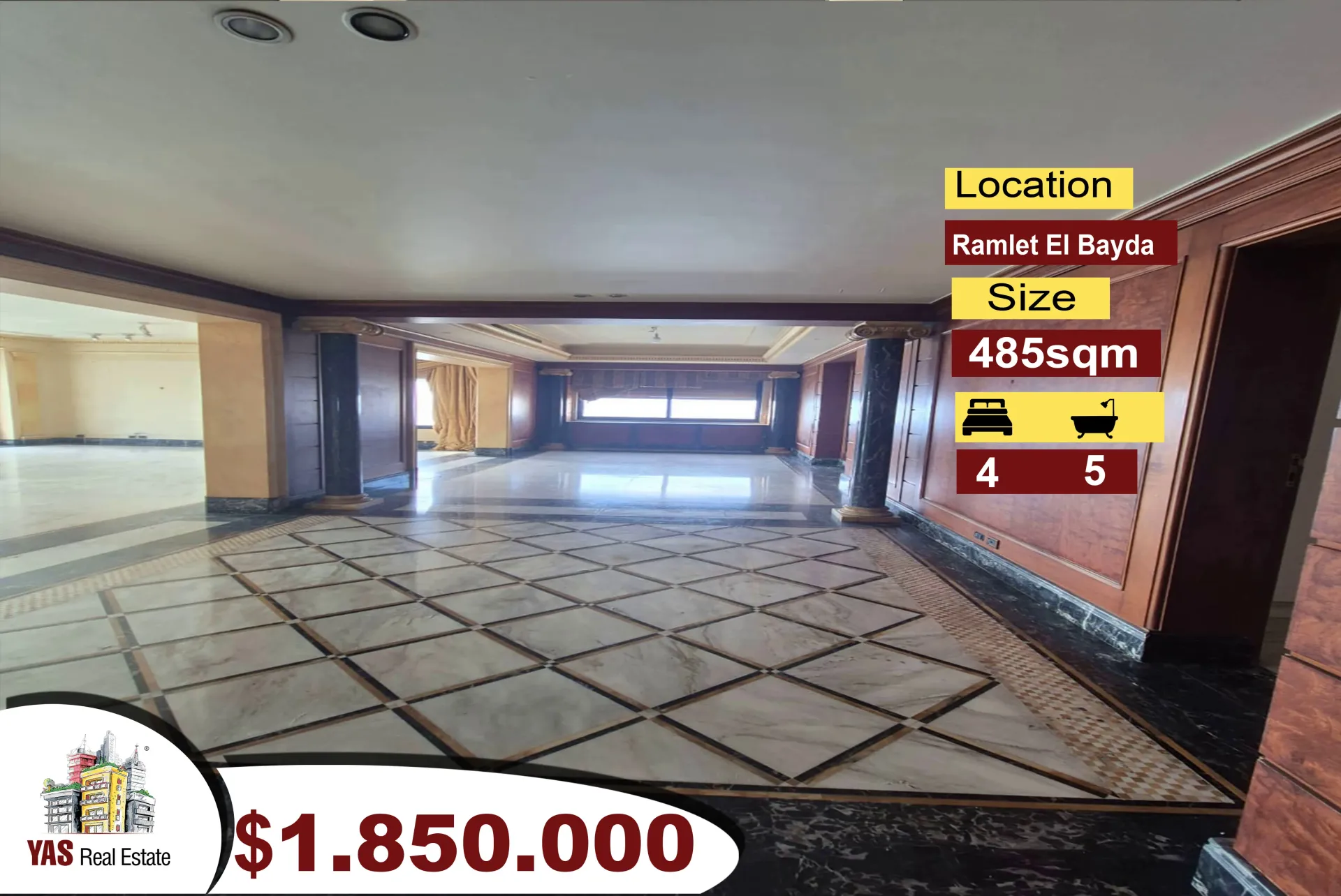 Apartment for Sale in Ramlieh - 4 bed, 5 bath