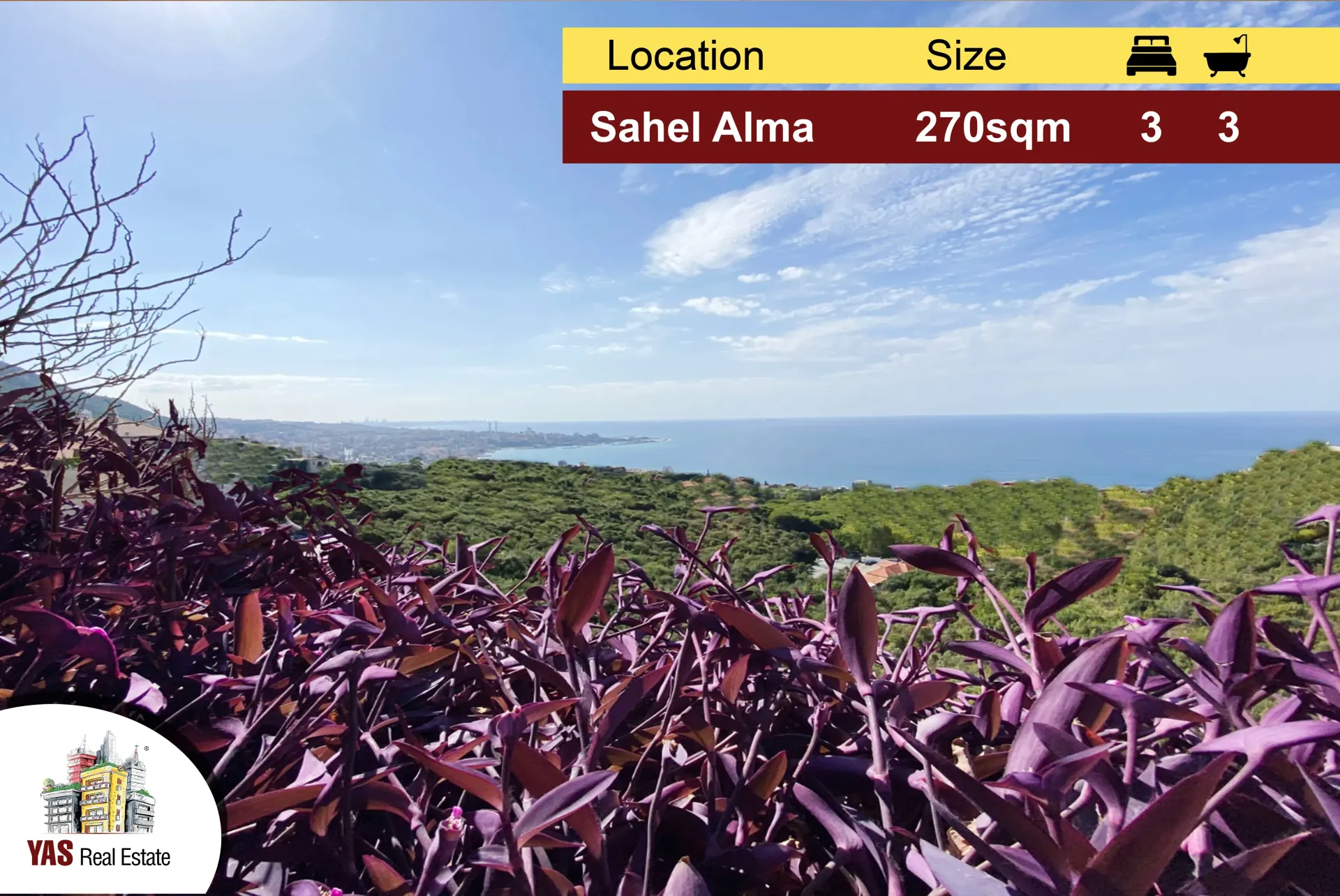 Apartment for Sale in Sahel Alma - 3 bed, 3 bath