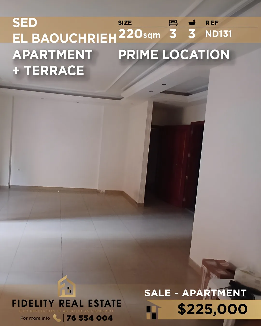 Apartment for sale in Sad El Baouchriyeh, Lebanon