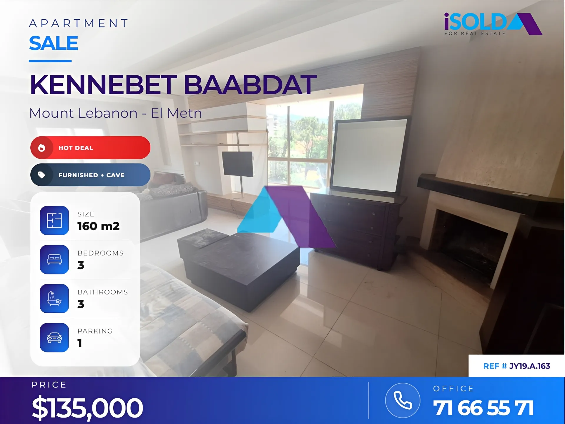 Apartment for sale in Baabdat, Lebanon - 3 bed, 3 bath