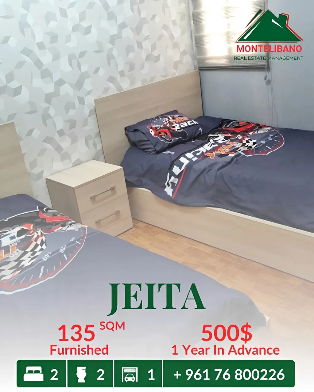 Apartment for rent in Jeita, Lebanon