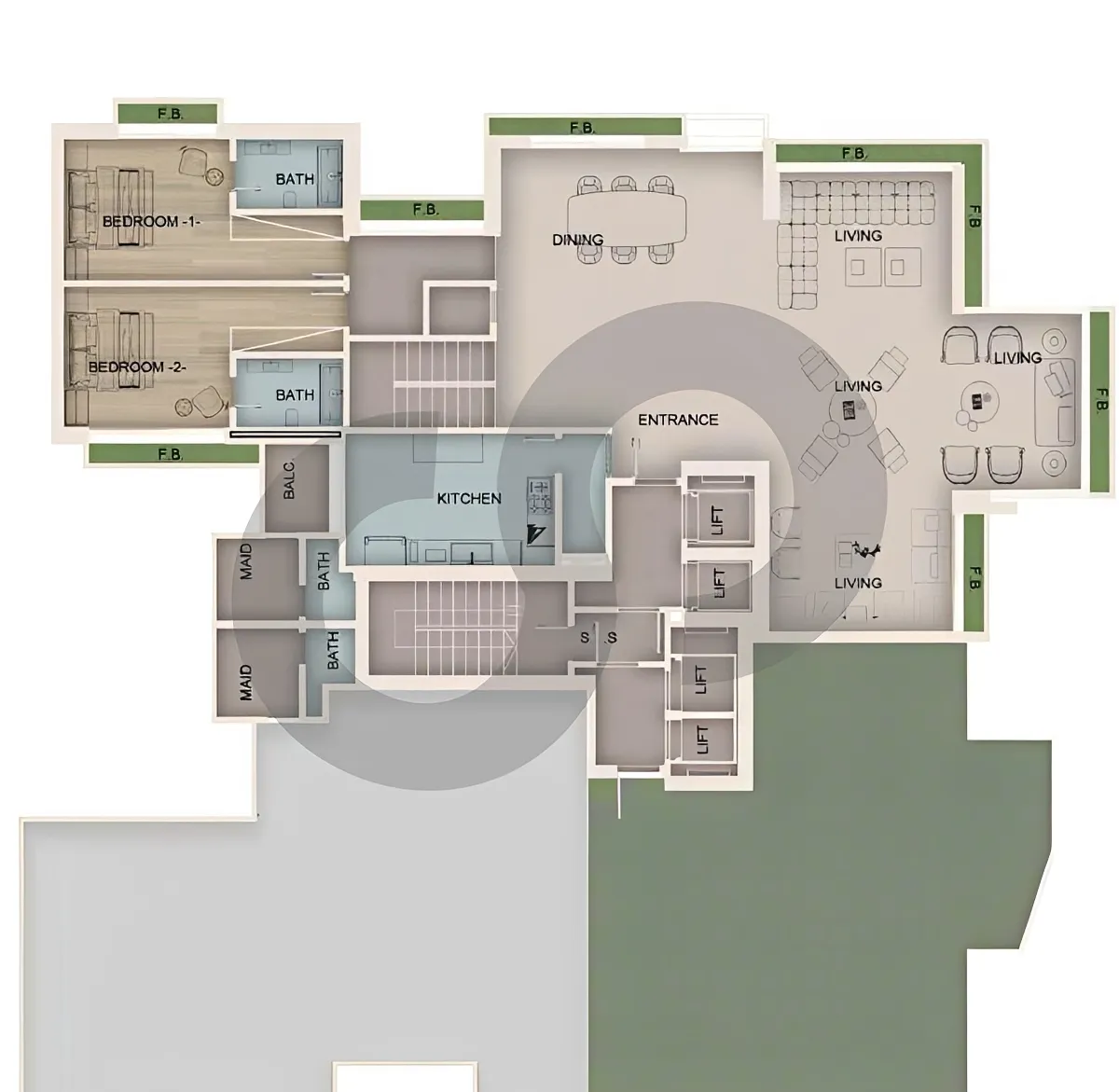 Apartment for Sale in Ramlet El Baida, Bayrut, Lebanon - 5 bed, 7 bath