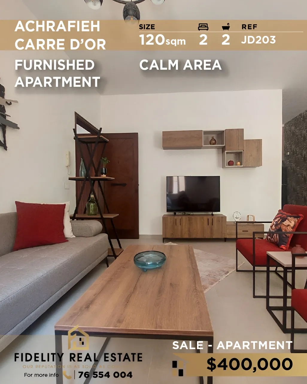Apartment for sale in Caree d'or, Achrafieh - 2 bed, 2 bath