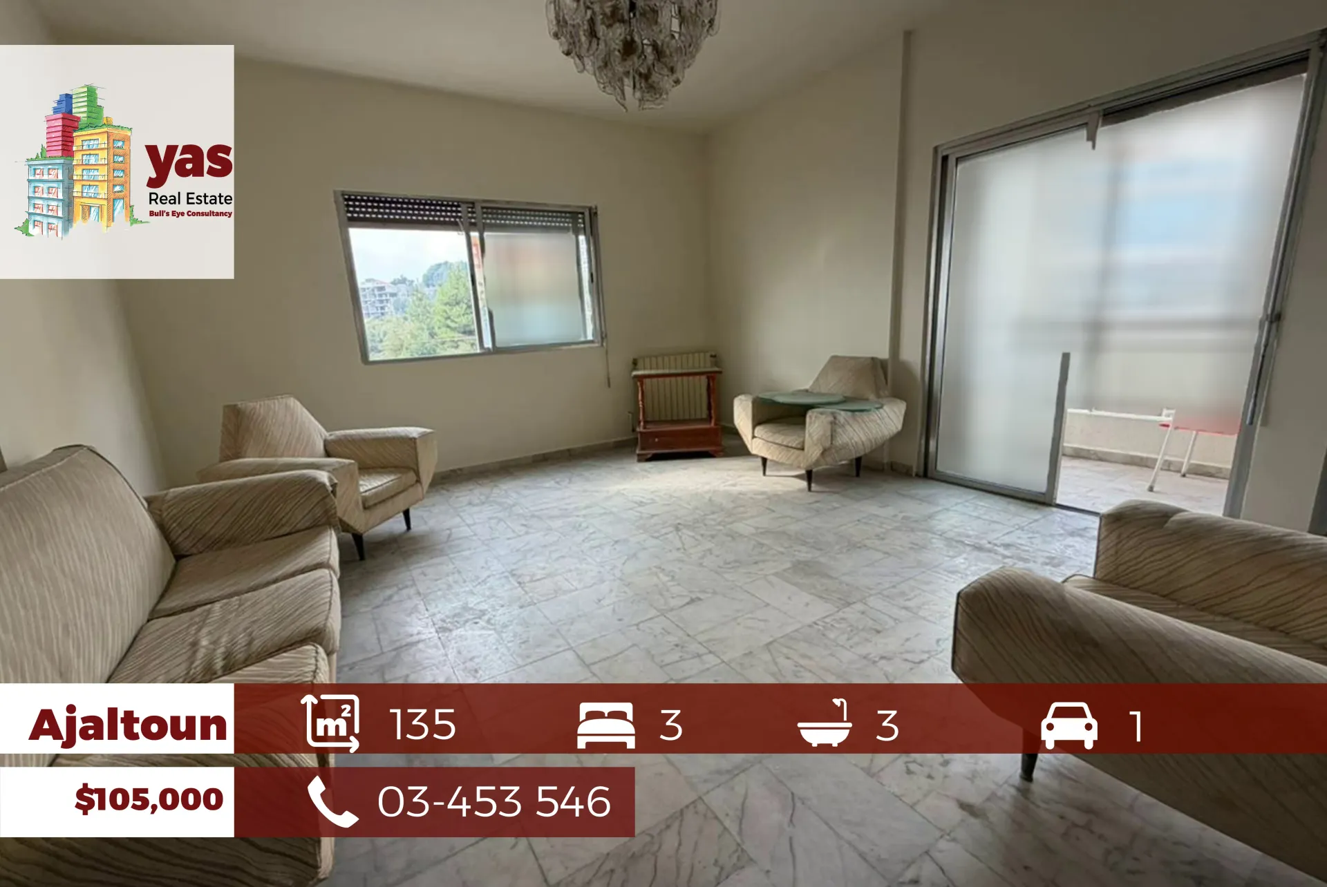 Apartment for Sale in Ajaltoun