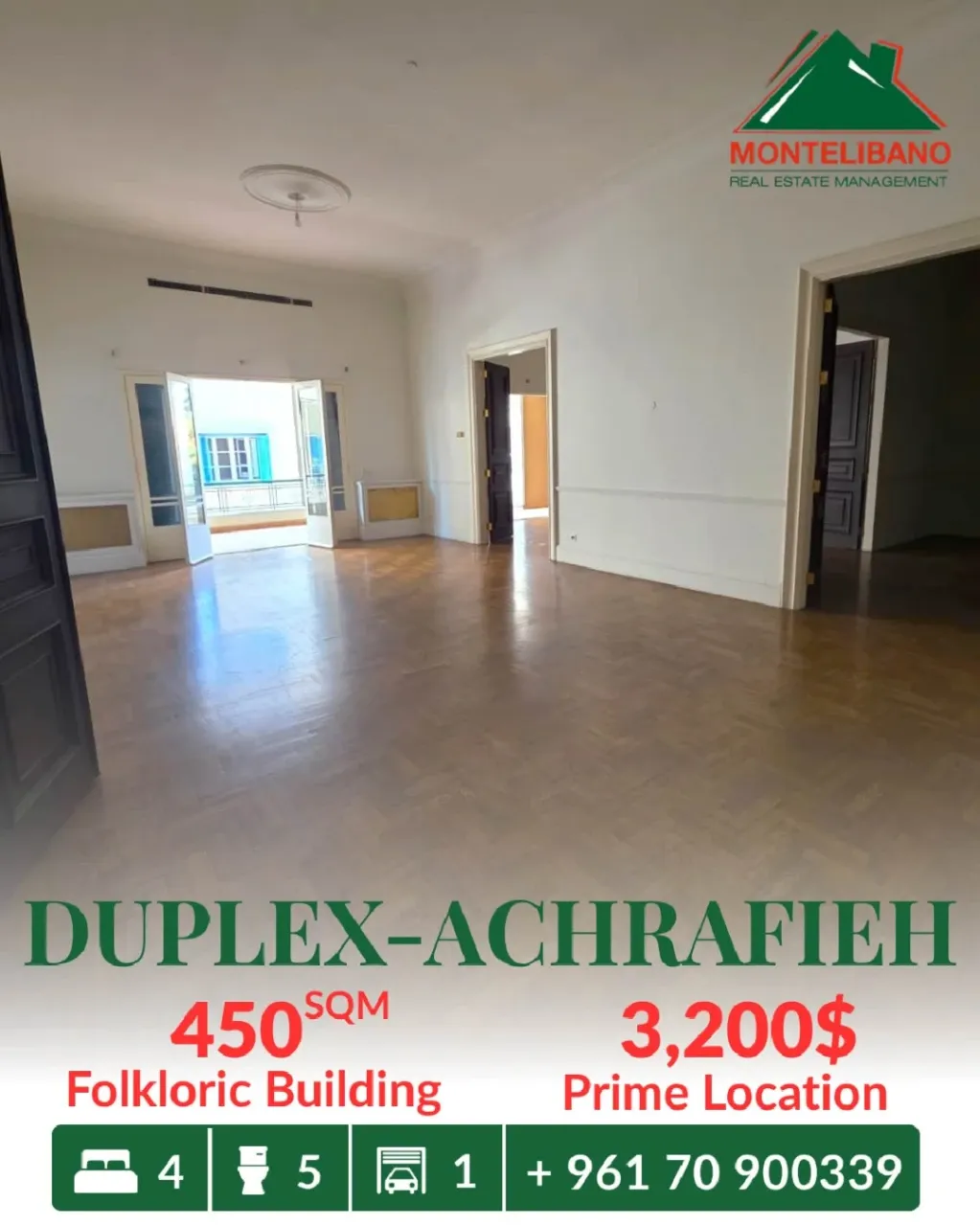 Duplex for rent in Achrafieh, Beirut, Lebanon