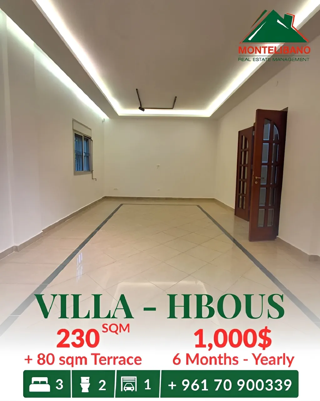 Apartment for rent in Hbous, Lebanon - 3 bed, 2 bath