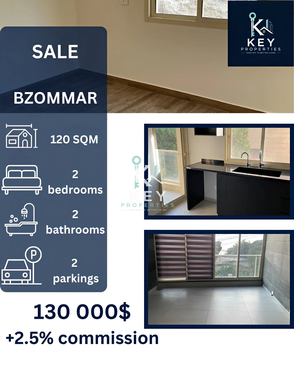Apartment for sale in Bzoummar, Lebanon - 2 bed, 2 bath