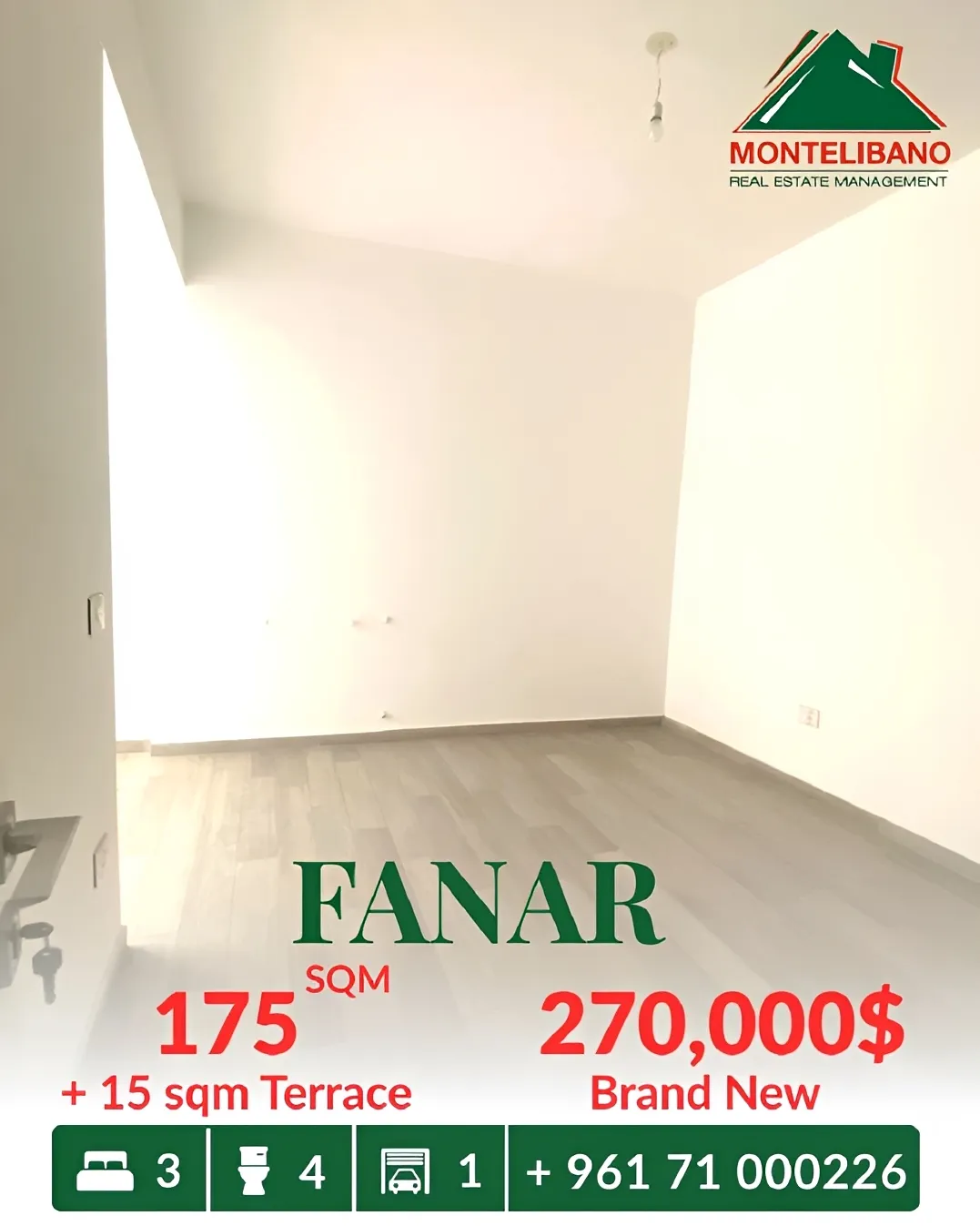 Apartment for sale in Fanar, Lebanon - 3 bed, 4 bath