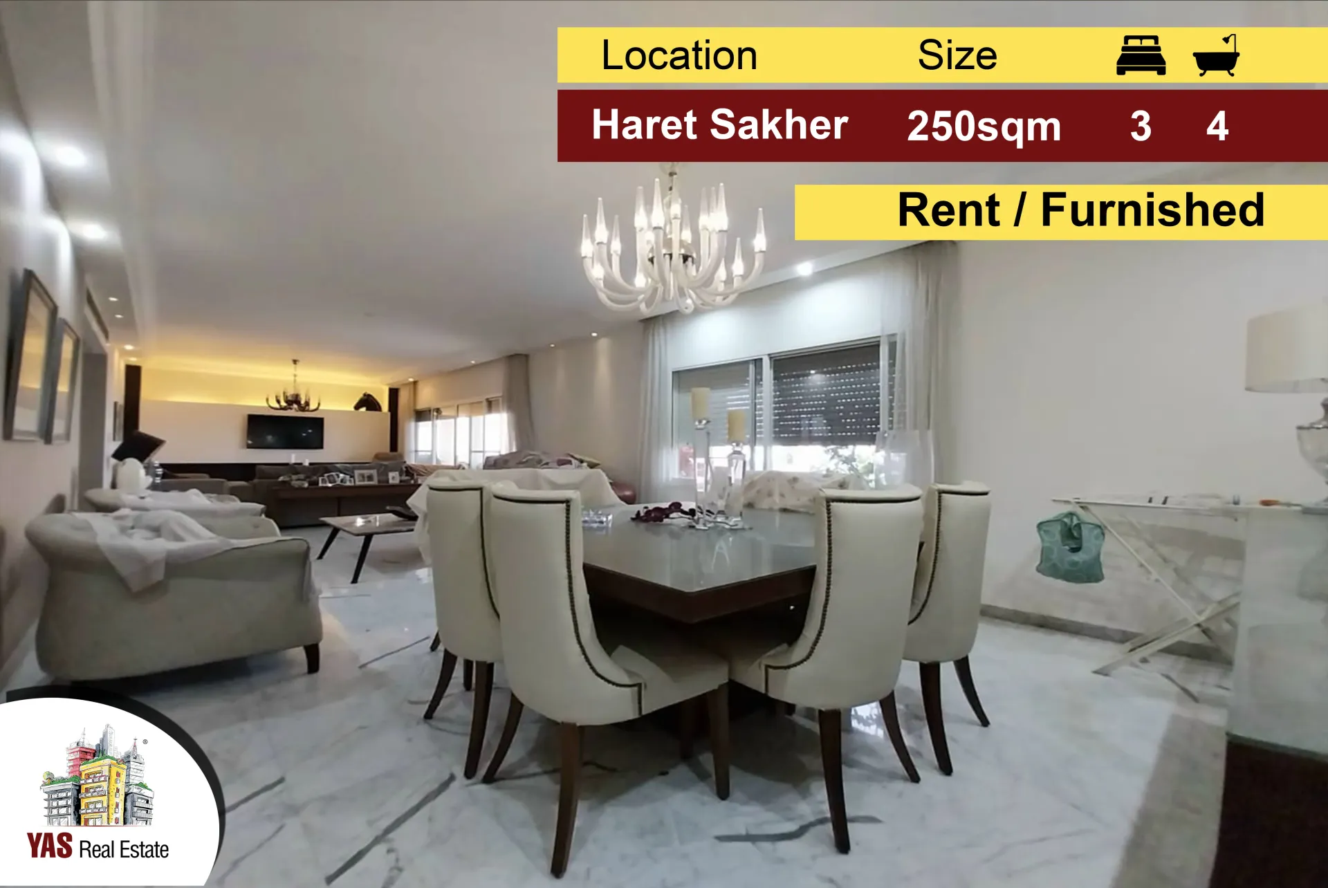 Apartment for Rent in Haret Sakhr - 3 bed, 4 bath