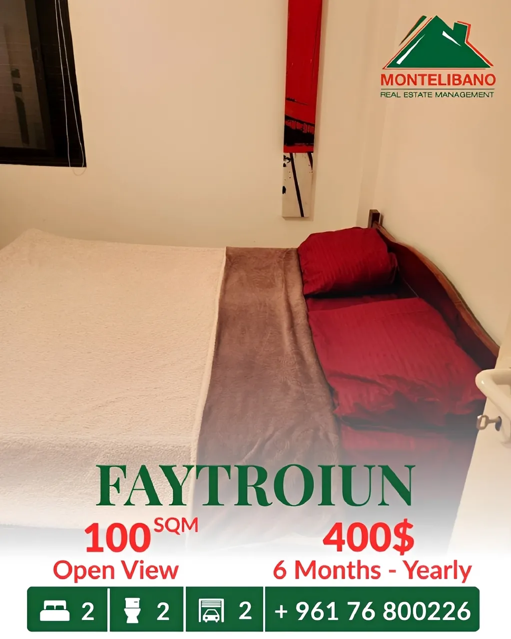 Apartment for rent in Faitroun, Lebanon