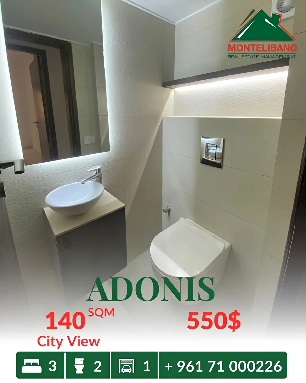 Apartment for rent in Adonis, Lebanon