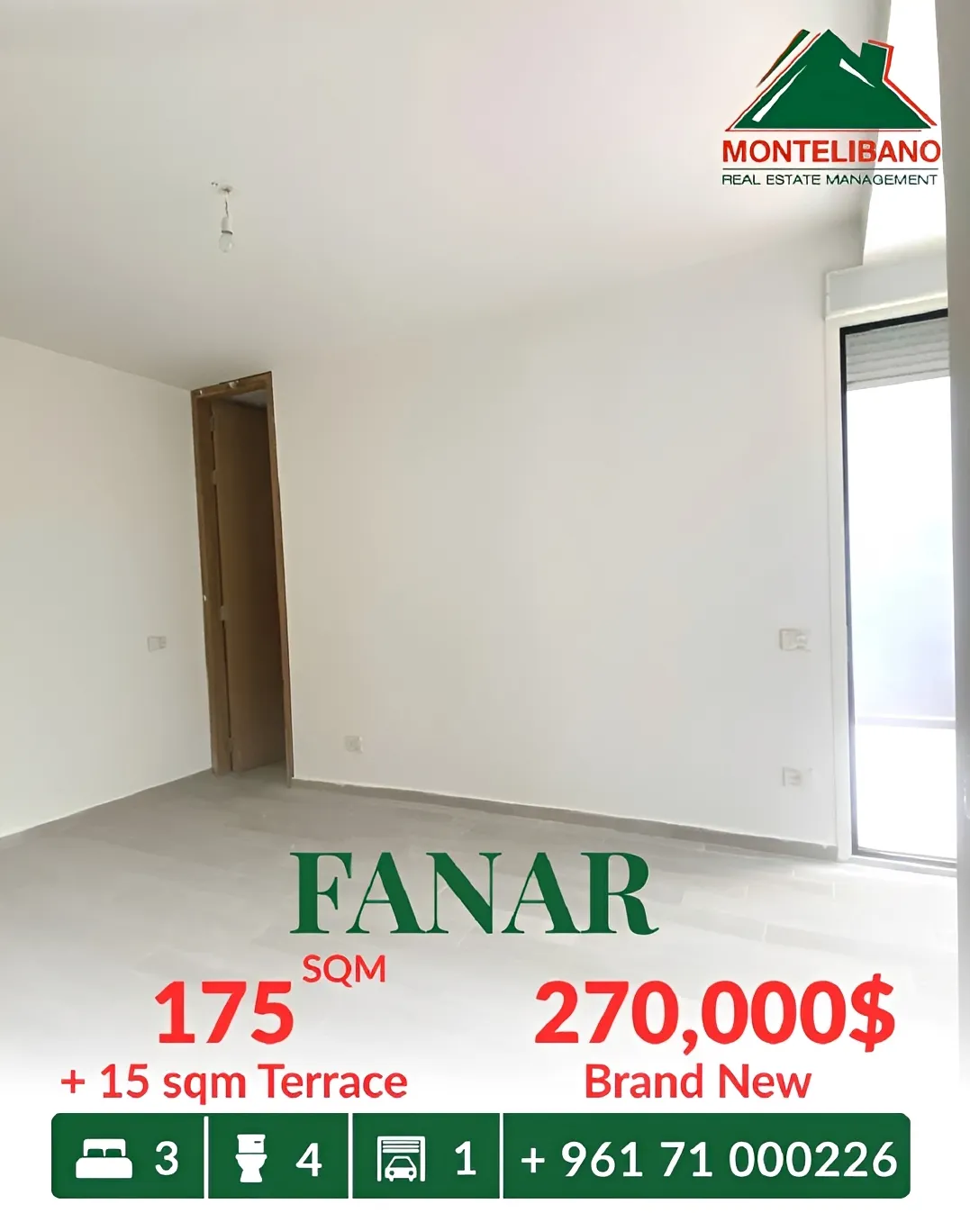 Apartment for sale in Fanar, Lebanon