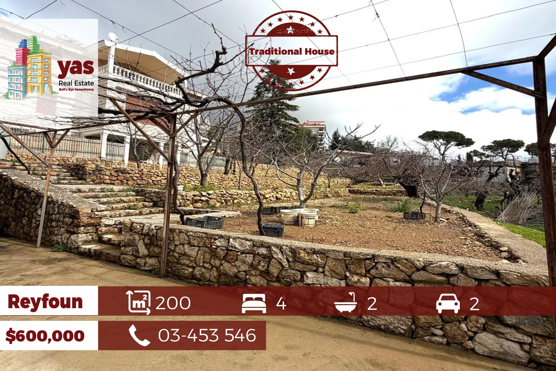 Villa for Sale in Rayfoun - 4 bed, 2 bath