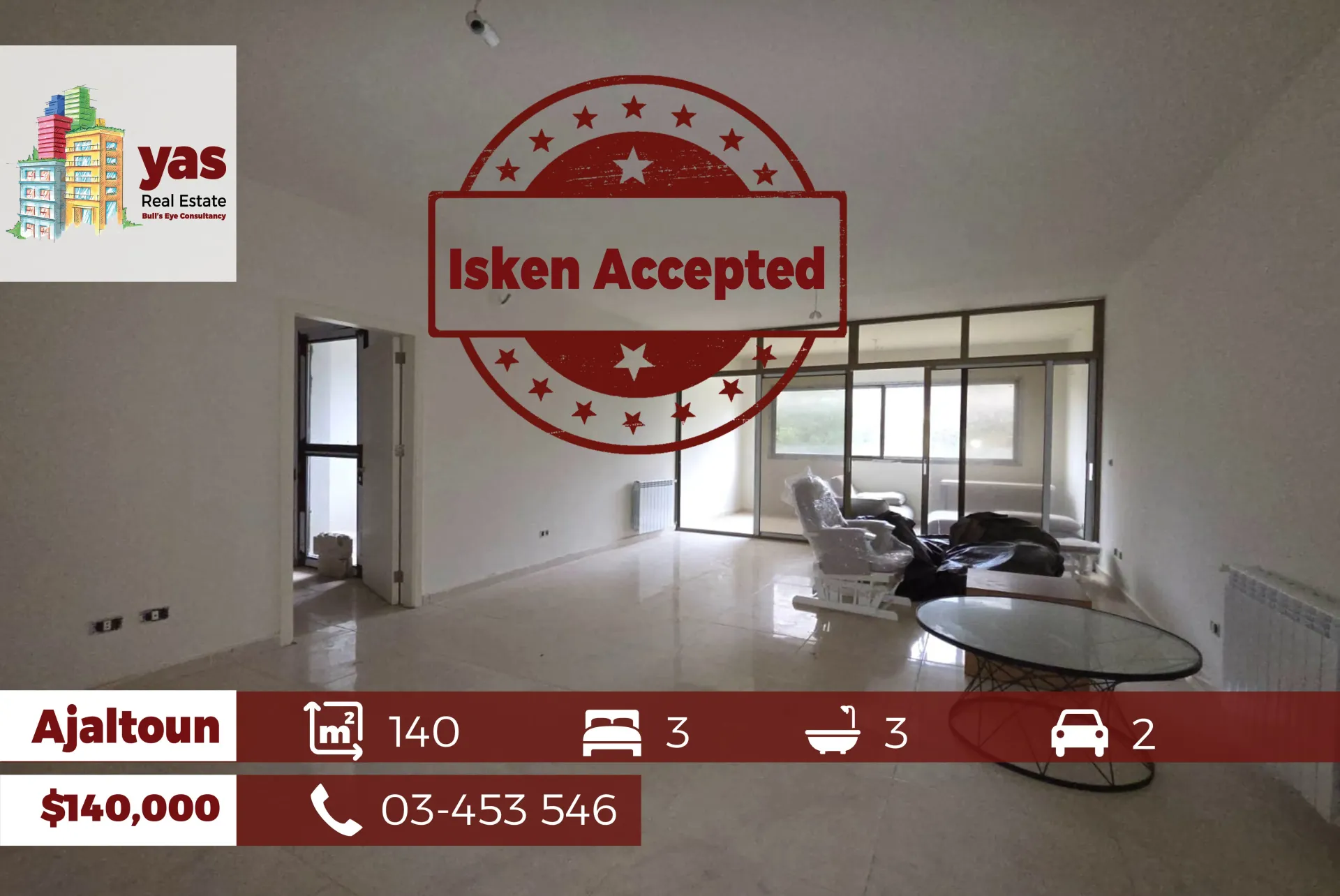 Apartment for Sale in Ajaltoun - 3 bed, 3 bath