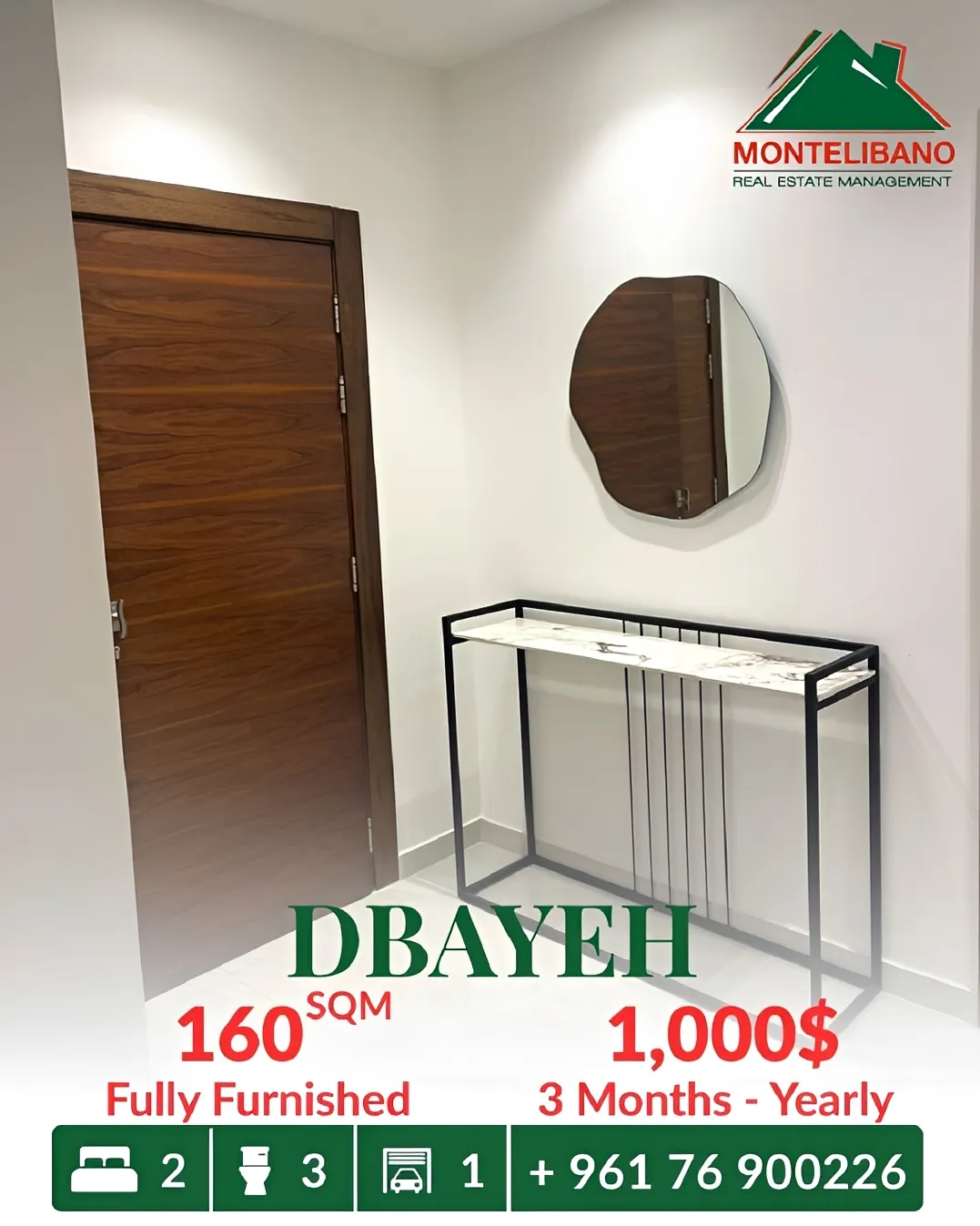 Apartment for rent in Dbayeh