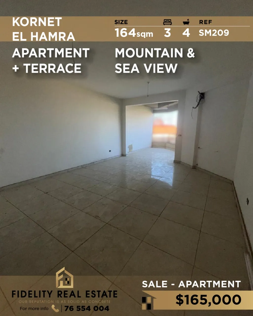 Apartment for sale in Qornet El Hamra, Lebanon - 3 bed, 4 bath