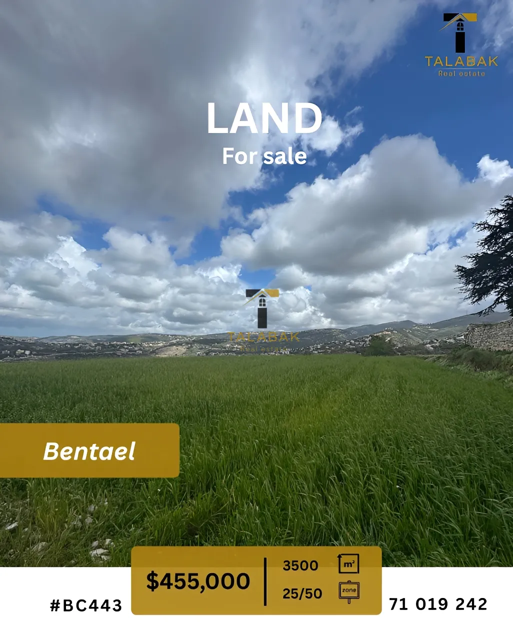 Residential Land for sale in Bentael, Lebanon