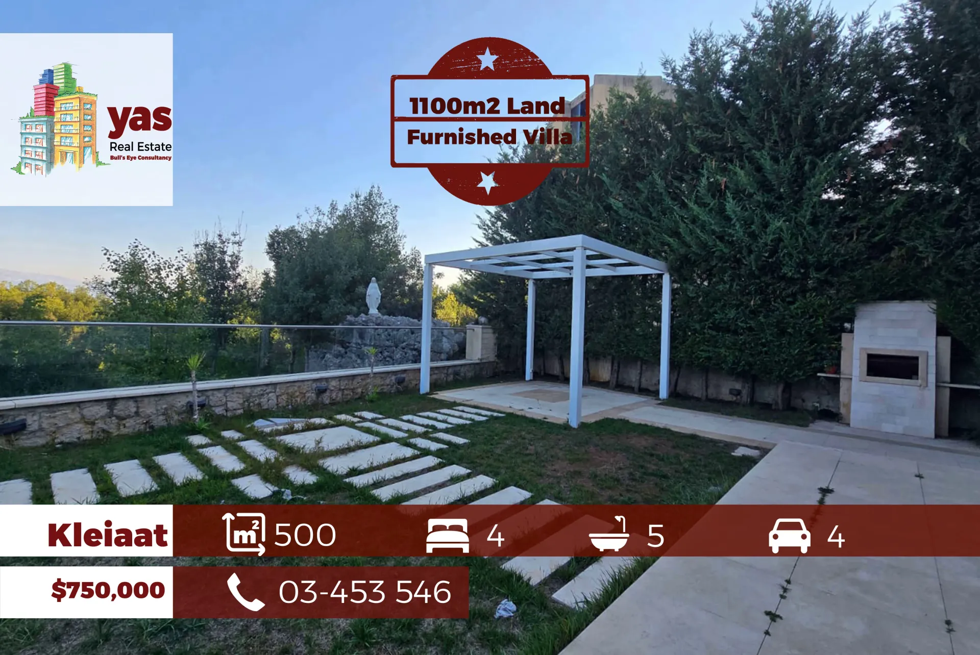 Villa for Sale in Qleiat - 4 bed, 5 bath