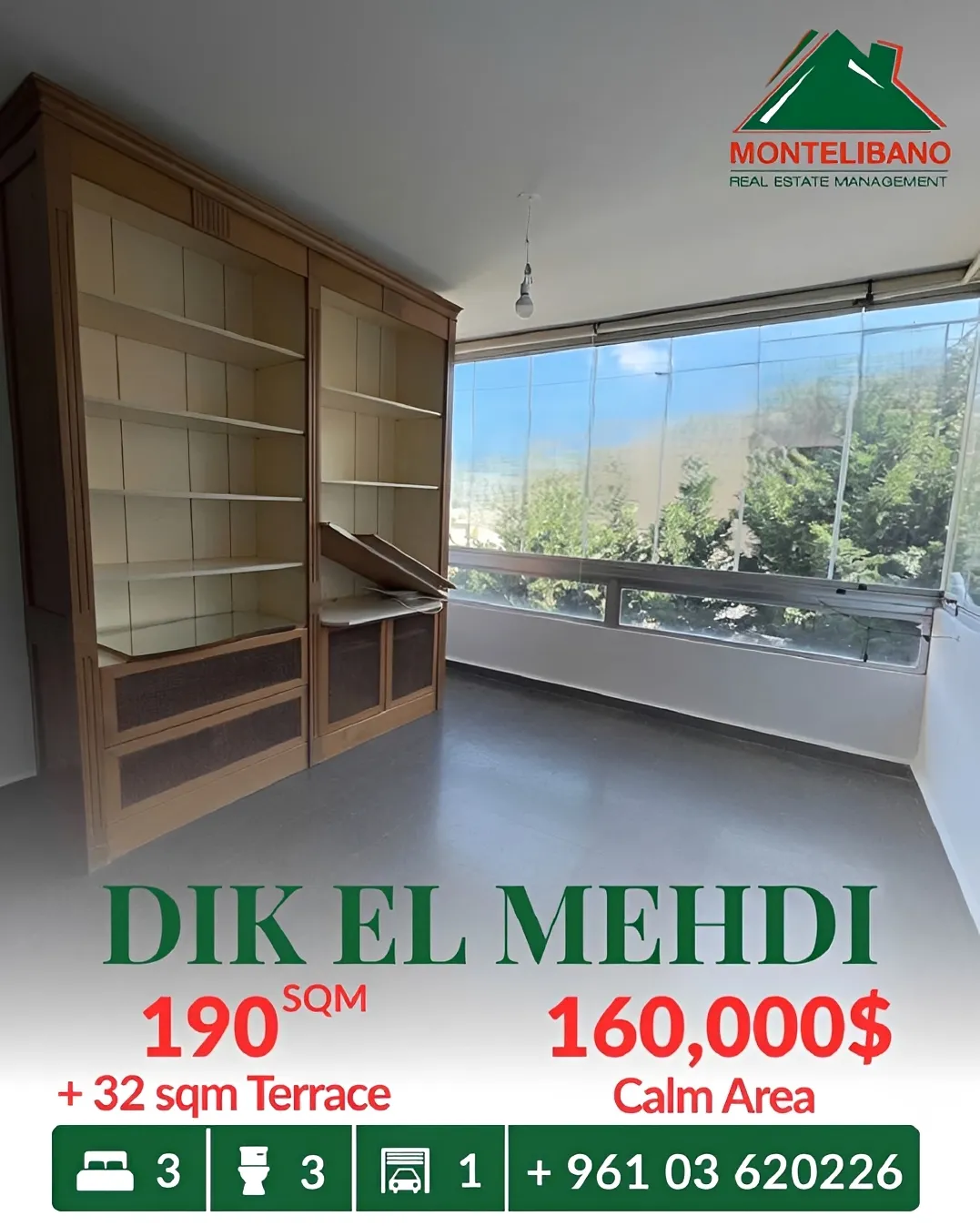 Apartment for sale in Dik El Mehdi, Lebanon