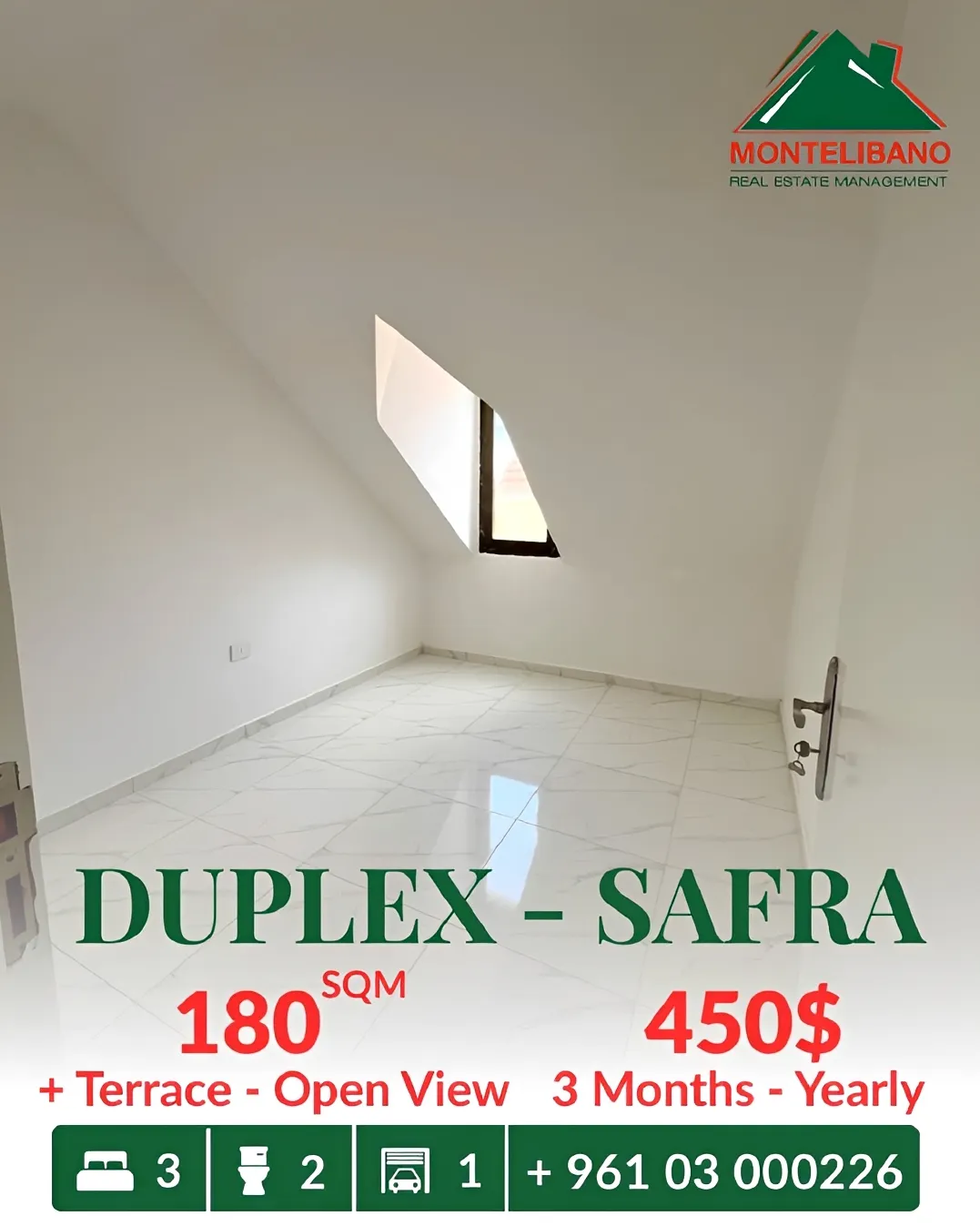Duplex for rent in Safra, Lebanon