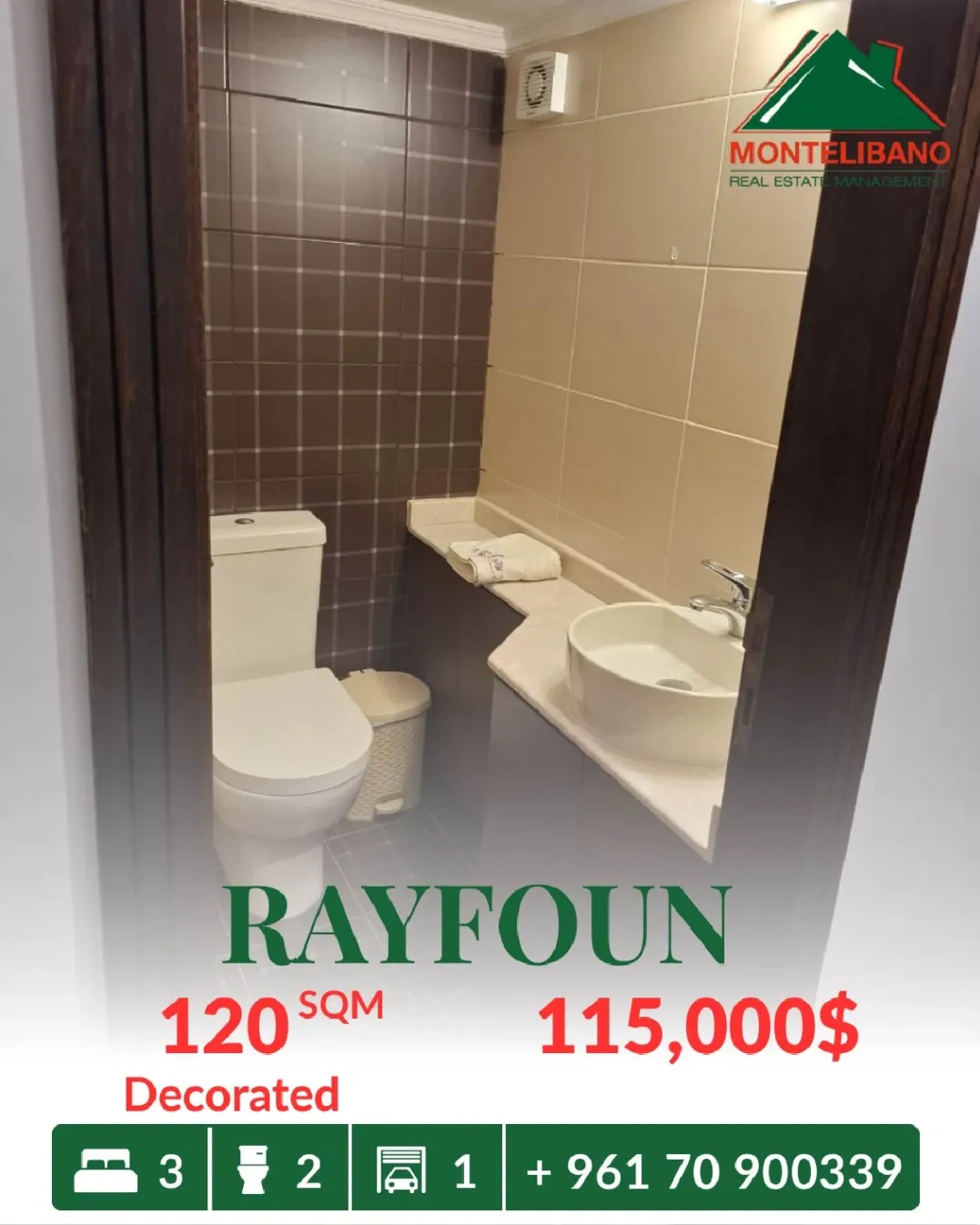 Apartment for sale in Rayfoun, Lebanon